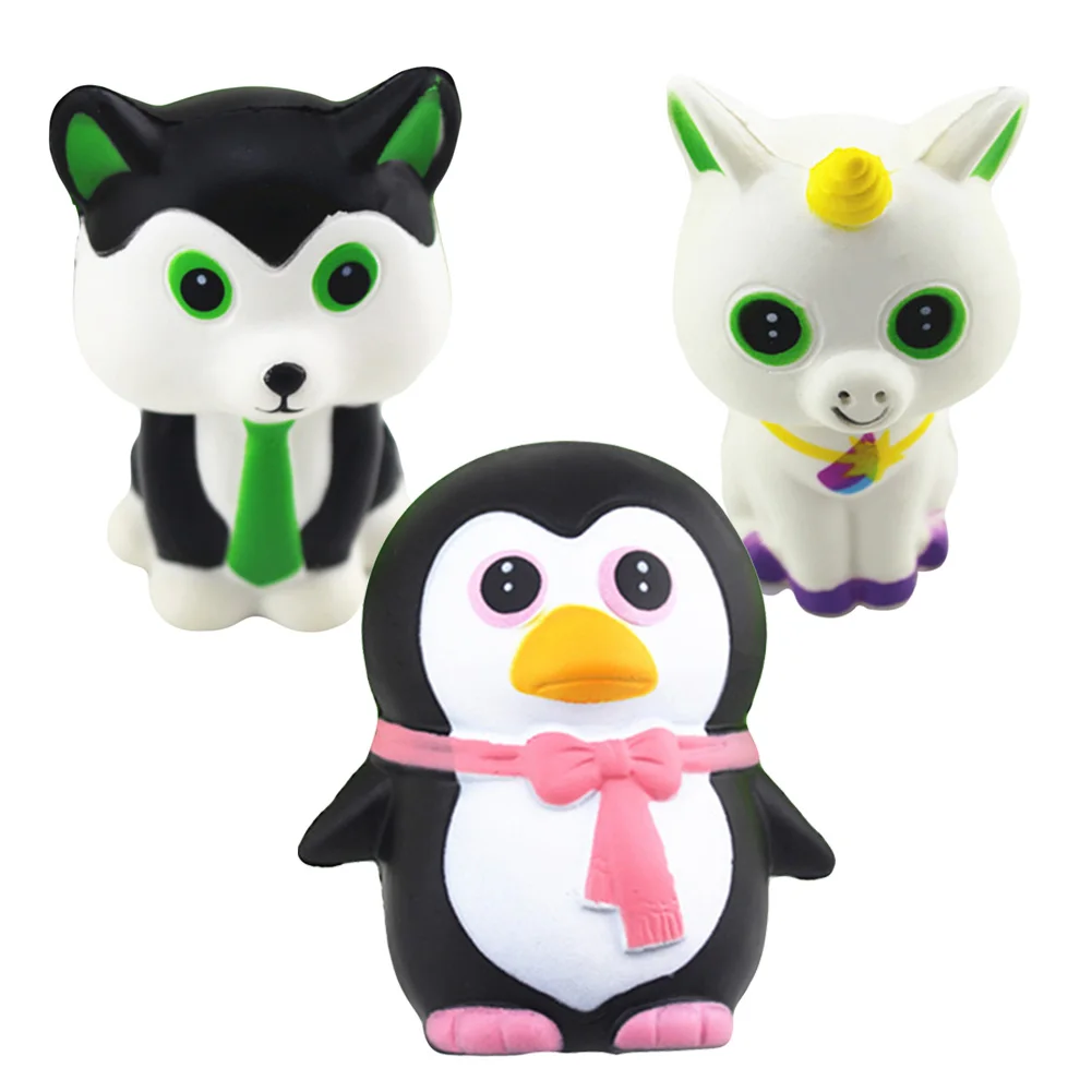 

Kawaii Mini Horse Fox Unicorn Penguin Slow Rising Squishy Animal Cartoon Cute Squeeze Bread charms Cake Kid Toy Gift Sale