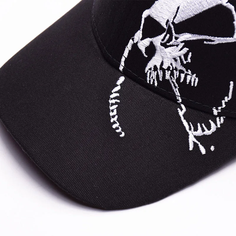 Fashion Unisex Black Skull Embroidery Baseball Cap Women High Quality Personality Hat Men Outdoor Sports Snapback Caps CP0125 (8)
