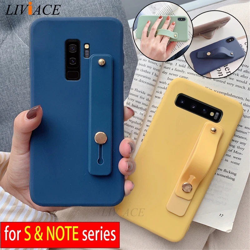 

Hand Band silicone case for samsung galaxy s10 5g s10e s9 s8 plus s7 s6 edge note 9 8 5 wrist band phone holder stand soft cover