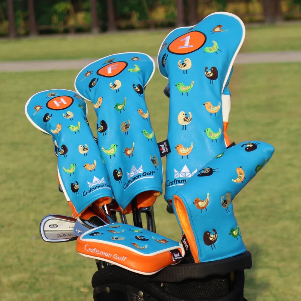 Гольф-мастер Mallet Putter Cover Birdie вышивка гольф чехол для короткой клюшки с магнитной застежкой Mallet Стиль Бесплатная доставка