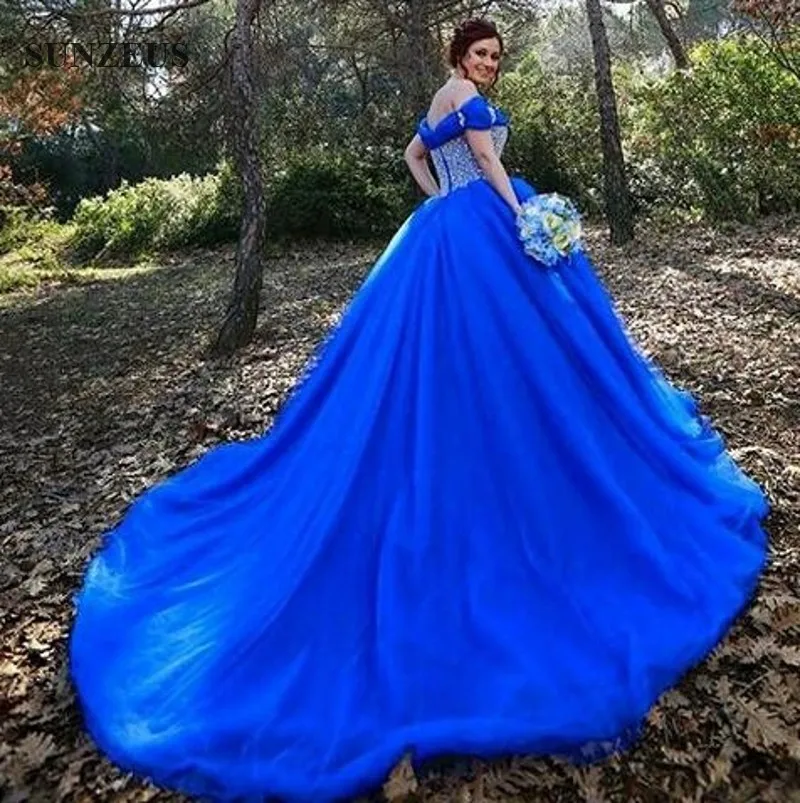 Robe Mariage Sparkly Blue Cinderella 