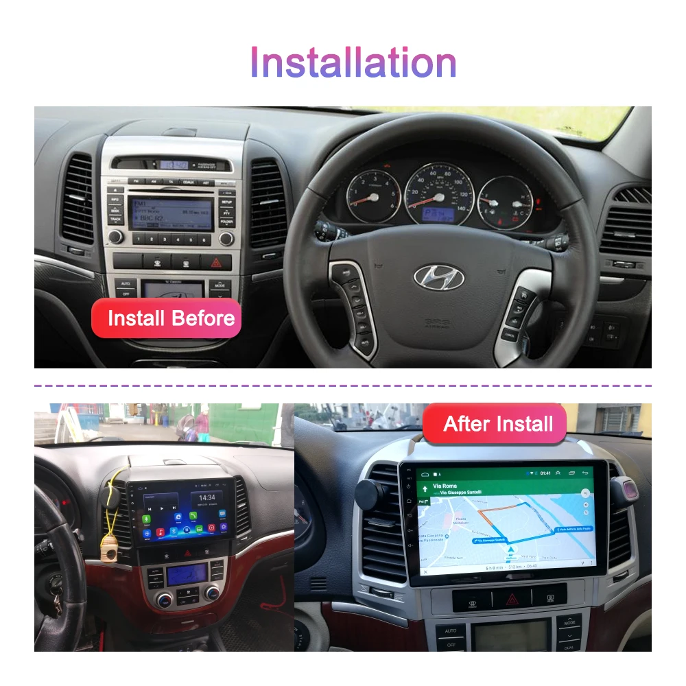 Sale AUTOTOP 2 Din Android 8.1 Car Multimedia Player For Hyundai Santa Fe 2 2006-2012 Head Unit Car Radio Stereo Audio GPS Navigation 4