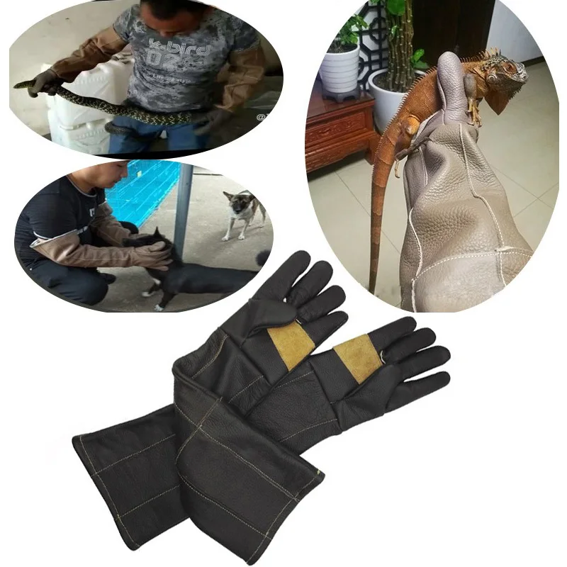 Перчатки для защиты от укуса собаки, царапины кошки, укус змеи, перчатки для укуса домашних животных, кожаные утолщенные тренировочные перчатки для собак