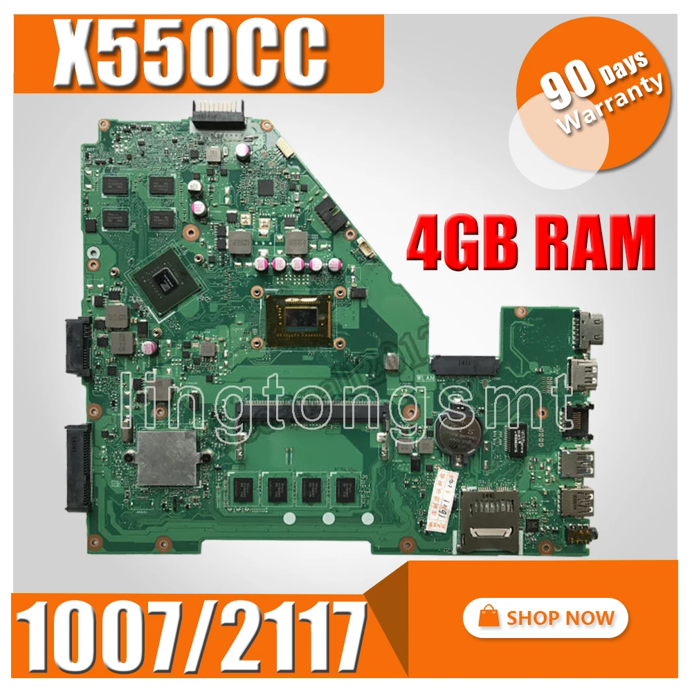 X550CC اللوحة 1007u/2117u REV2.0 ل ASUS X550CC X550CL اللوحة المحمول X550CC اللوحة X550CC اللوحة اختبار 100% موافق