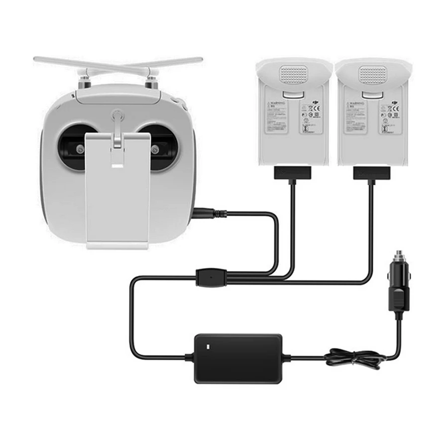 Phantom 4 Adv/Pro+ Battery Car Charger 3 in 1 Rapid Parallel Smart