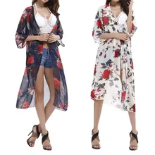 

Sexy Cover Up Womens Bathing Suit Flower Print Cover Up Beach Bikini Tunic Kaftan Cape Swimsuit Swimwear Dress