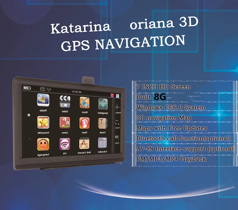 Катарина 7 дюймов HD Автомобильный gps навигатор FM Bluetooth AVIN Navitel последняя Европа карта Sat nav грузовик gps навигаторы