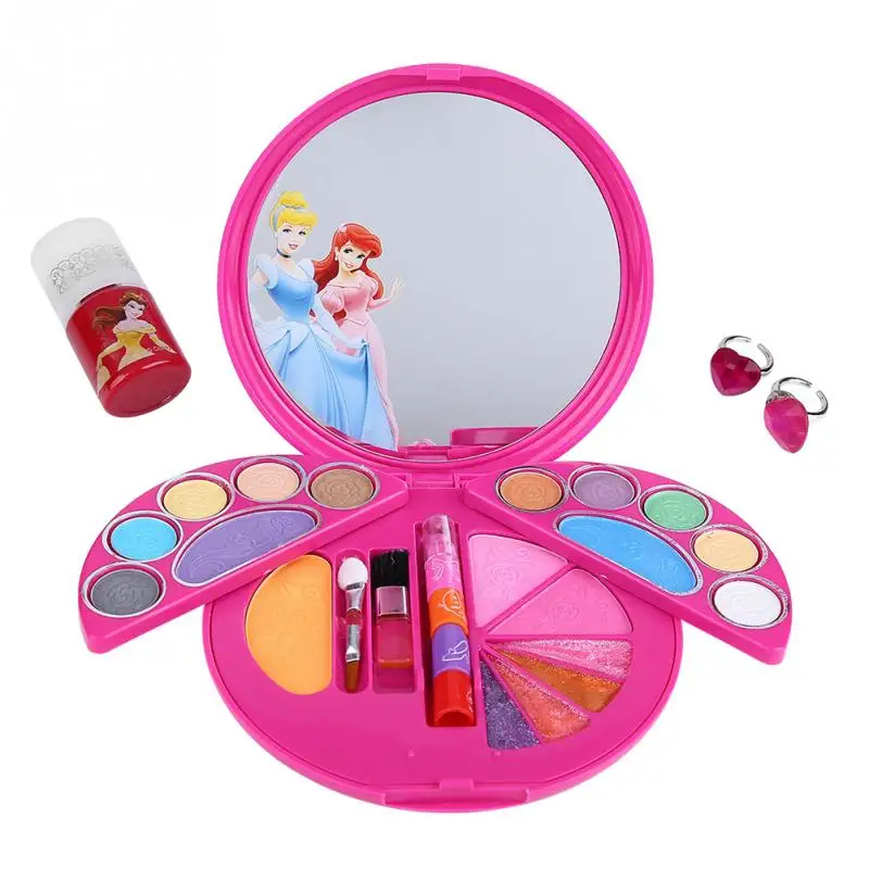Дисней Замороженные Дети дружественные девушки принцесса макияж коробка набор нетоксичный ролевые косметические наборы игрушки набор подарок на день рождения для маленькой девочки - Цвет: Розовый
