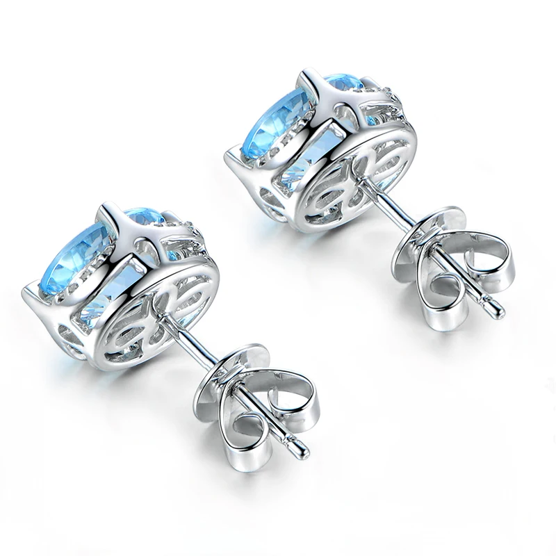 Ainuoshi естественный свет синий овальным вырезом в форме Серьги Для женщин Обручение квадратный Серьги Юбилей Серьги Jewelry подарки