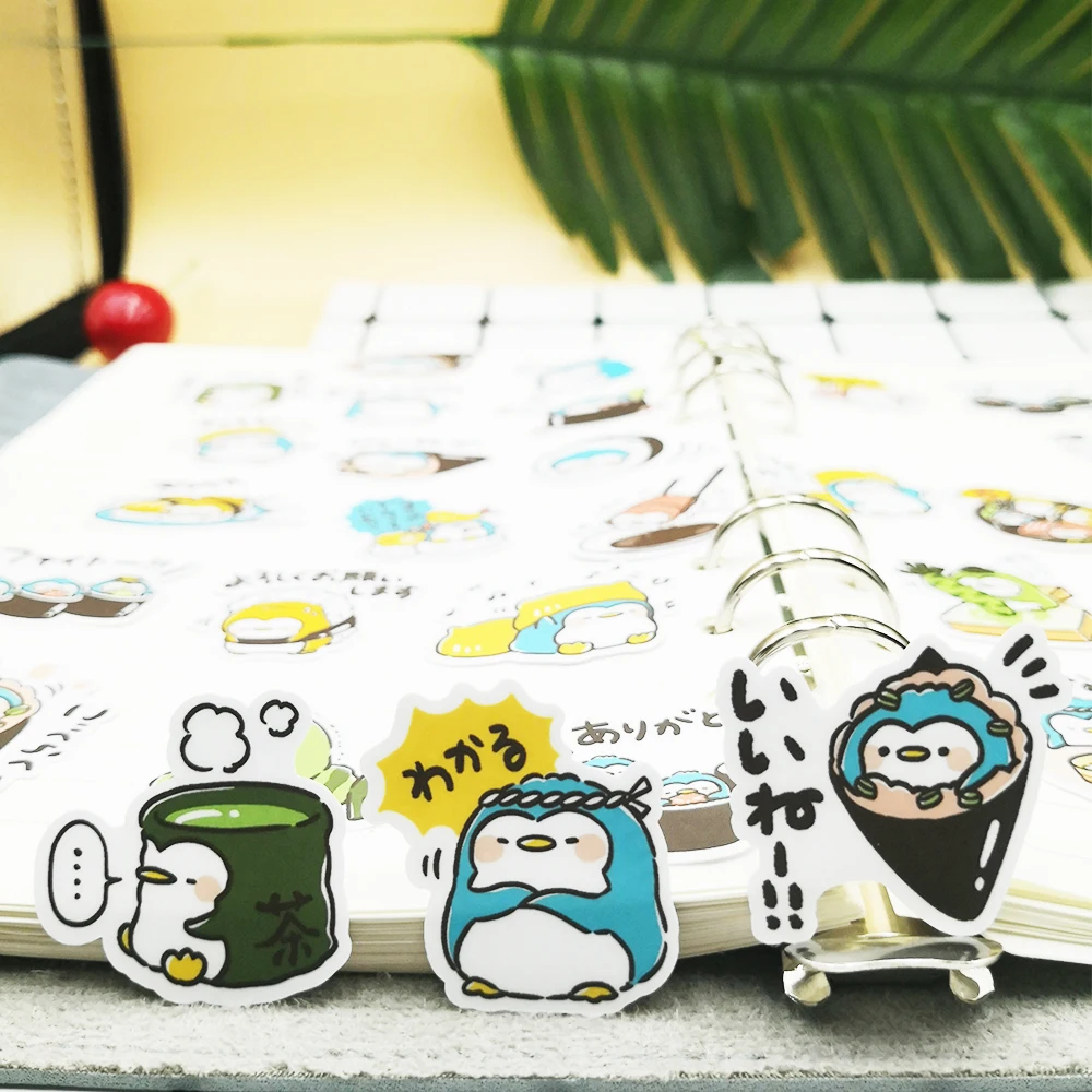 

20/40pcs Cute Penguin Sushi Sticker Doodle Anime Cartoon Scrap Paper Decoration DIY Craft Album Random Not Repeat
