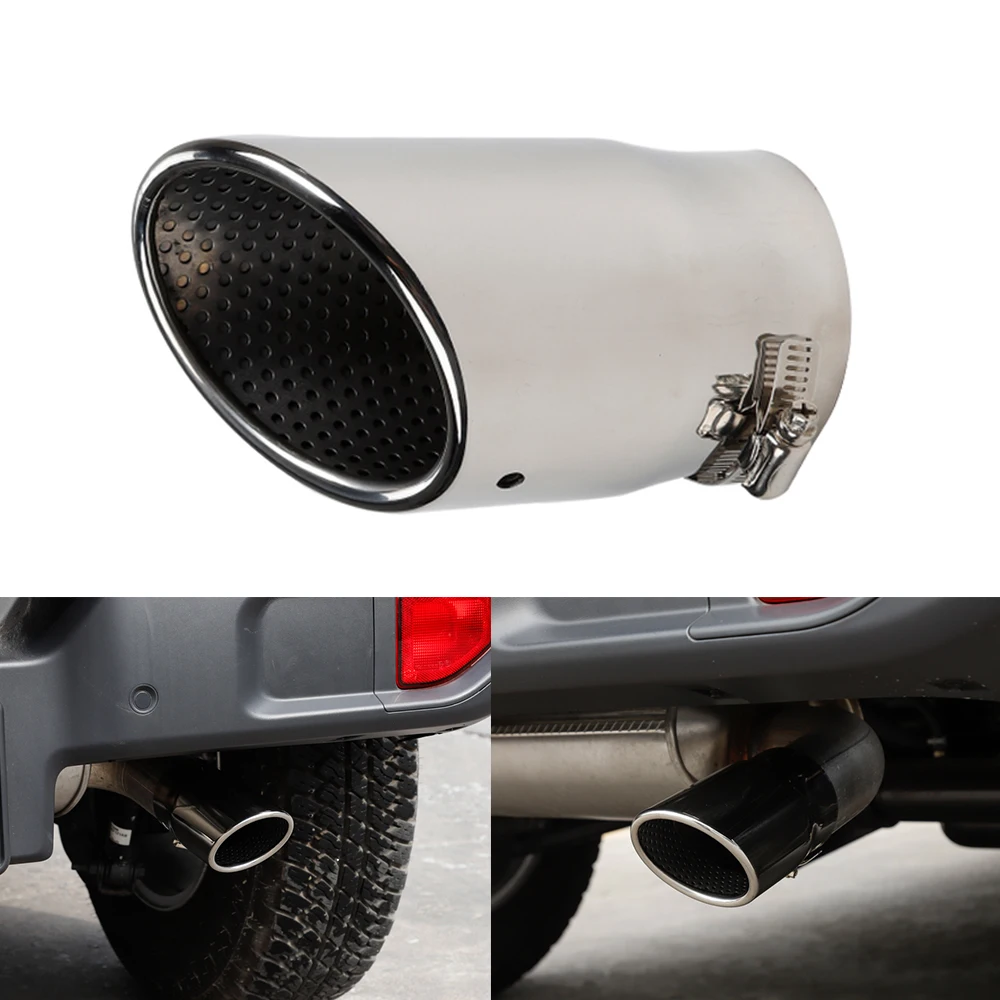 Car Exhaust Pipe Tip End Tail Muffler Stainless Steel Cover For Jeep Wrangler JL 2018  (5)
