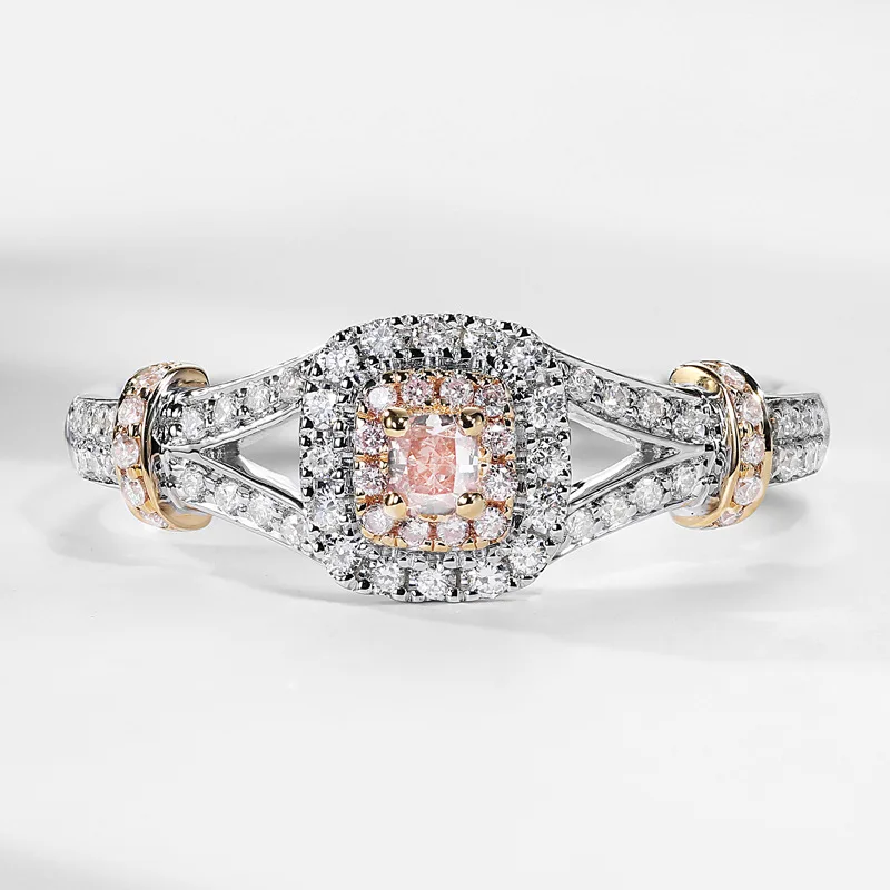 

INBEAUT Teen Girls Wedding Ring 925 Sterling Silver Princess Cut Sparkling Square Orange Zircon Finger Rings for Female Jewelry