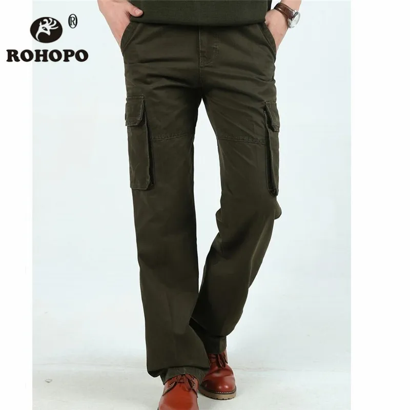 

Thick Cotton Military Army Pockets Pant Men Autumn Straight Tactical Overall Tooling Pant Male Field Sportswear Safari Pants #38