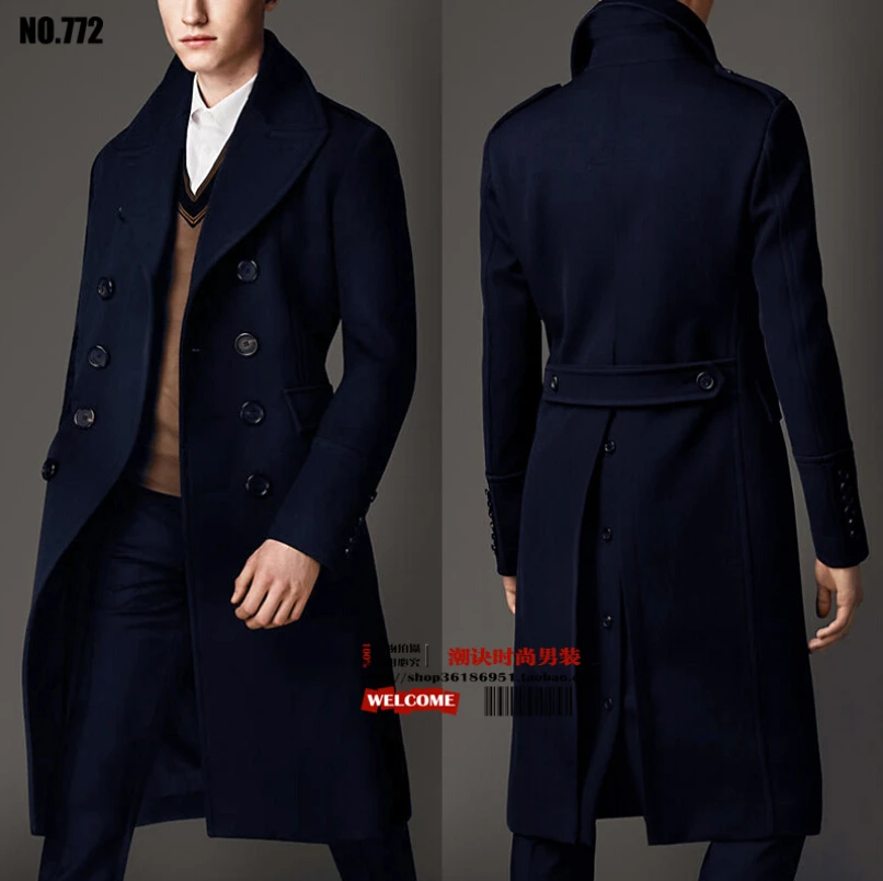 Free shipping 2015 new winter long coat Europe double breasted wool