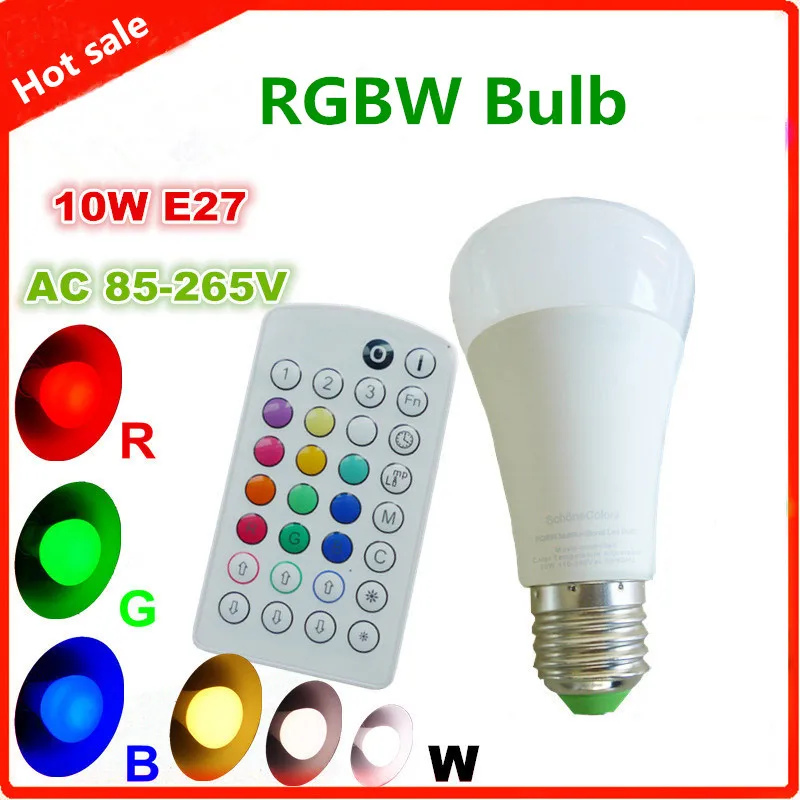 

High tech Multipurpose 10W Color Changing Light Bulb with remote RGB and WW NW CW Optional Memory and Recovery function