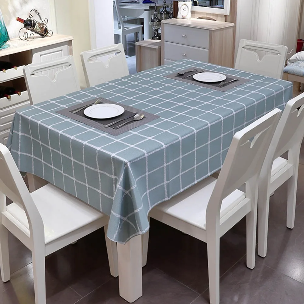  Meijuner Rectangle Tablecloth PVC Lattice Printed Table Cover Anti-Oil Waterproof Table Cloth Muti-