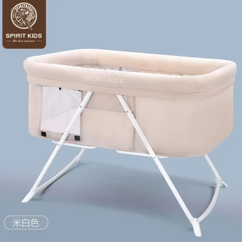 Babyfond, европейская детская кровать, установка, многофункциональная Колыбель для новорожденных, детская кровать, складная переносная колыбель-кровать - Цвет: Beige