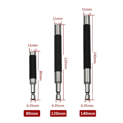 3 шт. 1/" Шестигранным хвостовиком диаметром 80/120/140 мм Quick Release Мультитул наконечник бит Магнитная отвертка Набор бит держатель адаптер головки DT6 - Цвет: 3pcs