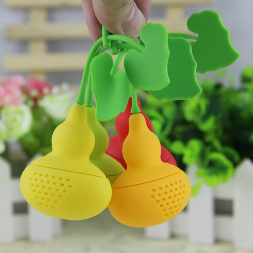 

1Pcs Reuseable Silicone Gourd Cucurbit Shape Tea Infuser Leaf Herbal Spice Holder Filter Tea Brewing Tools
