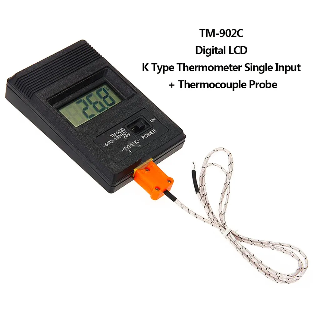 

TM-902C (-50C to 1300C) Temperature Meter Digital K Type Thermocouple Probe Detector New