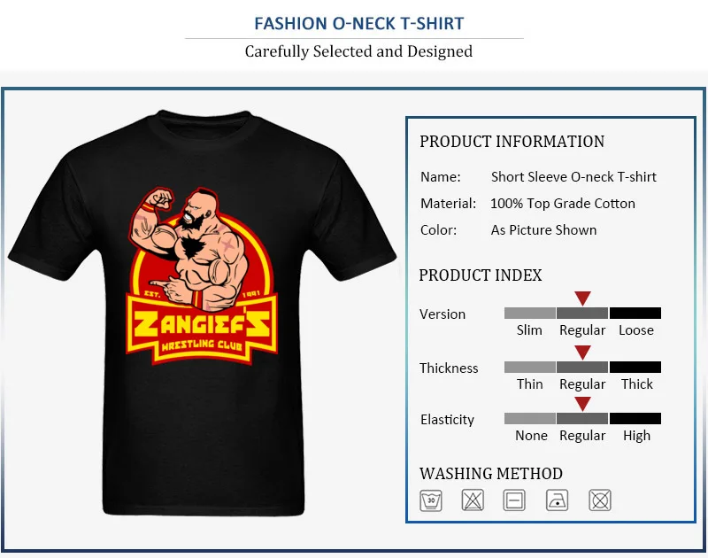 Zangiefs wrestling club Summer Pure Cotton Crew Neck Tees Short Sleeve Summer Tee Shirts Fashion Casual Tshirt Zangiefs wrestling club