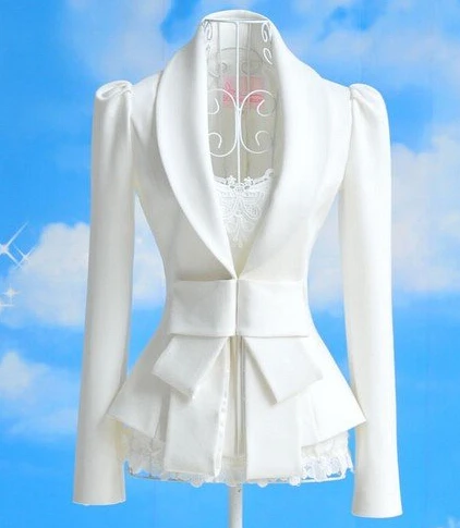 

Free Shipping Classical Bowknot Decorated Long Sleeve Coat