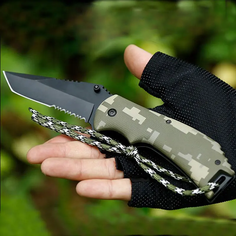 

Outdoor hand knife EDC Tool Custom Folding Tactical Survival Knife Outdoor Camping Tool Knives ABS handle knife