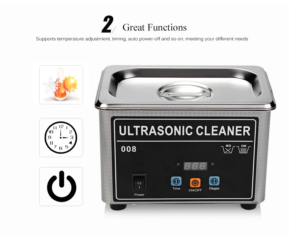 CJ - 008 0.7L Professional Ultrasonic Cleaner Machine Digital Timer for Home Use
