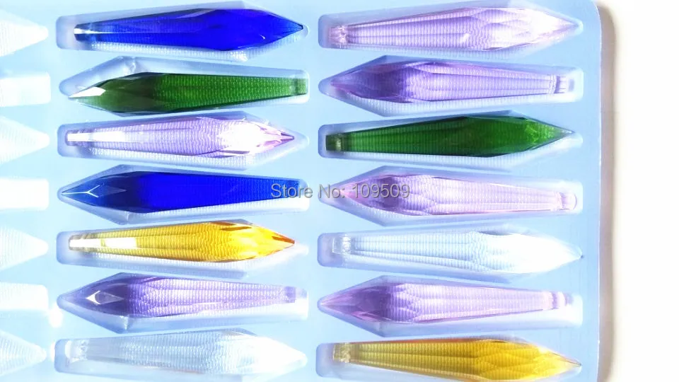 

76mm MIXED COLORS CHANDELIER CRYSTAL U-DROP PRISM CHANDELIER X'MAS WEDDING PENDANT Free Shipping