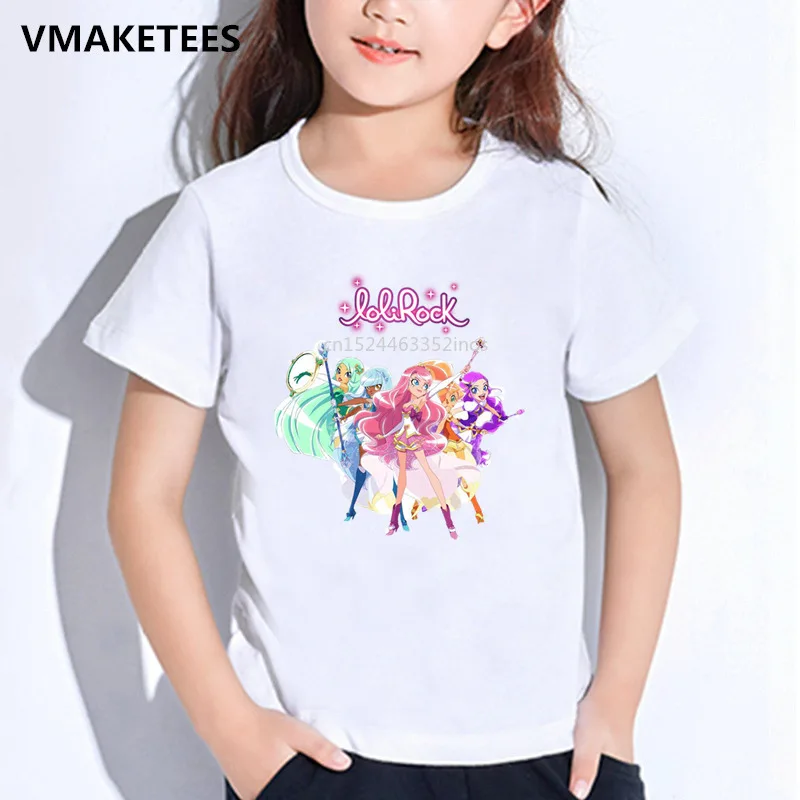 

Kids Summer Short Sleeve T shirts LoliRock Magical Girl Print Children's T-shirt Lolita Funny Baby Girls Clothes,HKP5142