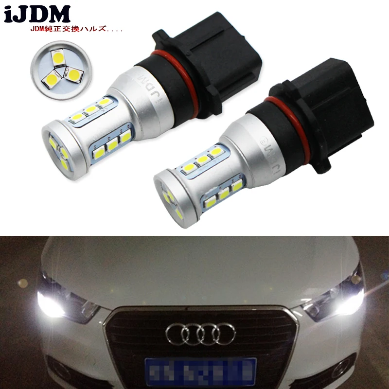 IJDM Авто P13W светодиодный без ошибок Canbus 12SMD-3030 SH24W светодиодный лампы для 2008-2012 Audi A4 Q5 дневные ходовые огни, красный белый желтый