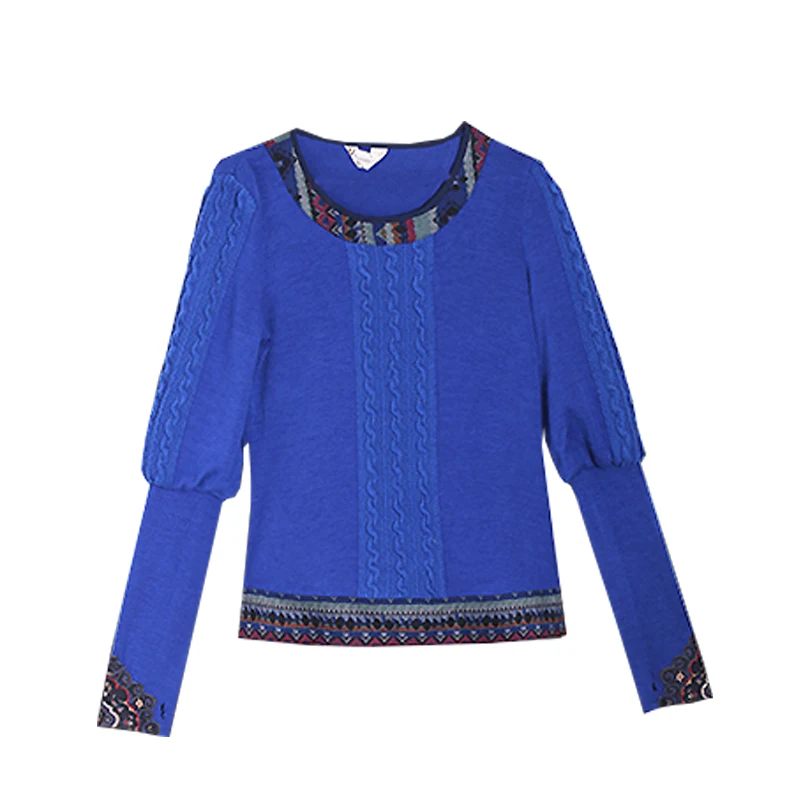 Free Shipping 2018 New National Blouse Sweater Long Sleeve Knitted Print O-neck Women Beaded Pillovers Autumn Winter Tops Free Shipping 2018 New National Blouse Sweater Long Sleeve Knitted Print O-neck Women Beaded Pillovers Autumn Winter Tops