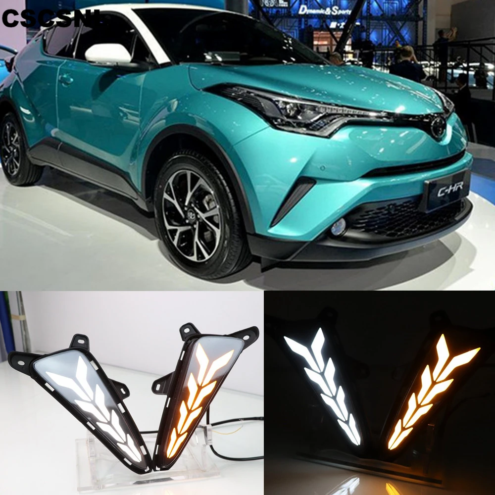 CSCSNL 1set DRL Daytime Running Light Daylight For Toyota C-HR CHR 2016 2017 2018 2019 Turn Signal Style Relay Waterproof ABS | Автомобили