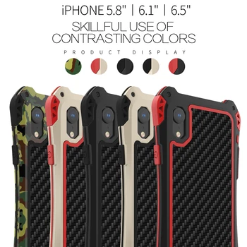 

R-JUST Luxury Metal Aluminum Armor Waterproof Shockproof Powerful Case For Iphone XS MAX XR 8 7 6 6s Plus X XS Protective Shell