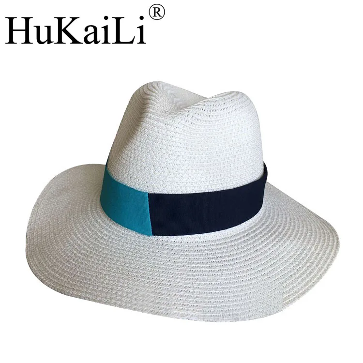 

double color stitching ribbon jazz cap pure color and sunbonnet hat beach cap on vacation