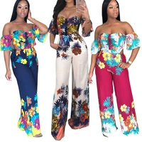 New Summer 2018 Sexy Women Bohemia Dress Long Pants Solid Rompers Women's Strapless Flouncing One Piece Bodysuit Dresses