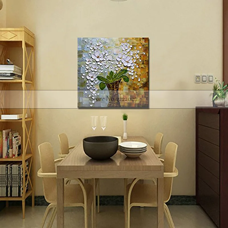 

Oil Painting Pure Lily Flower Frameless Pictures On Canvas Modern Decoration Home Canvas Painting For Living Room Wall Art