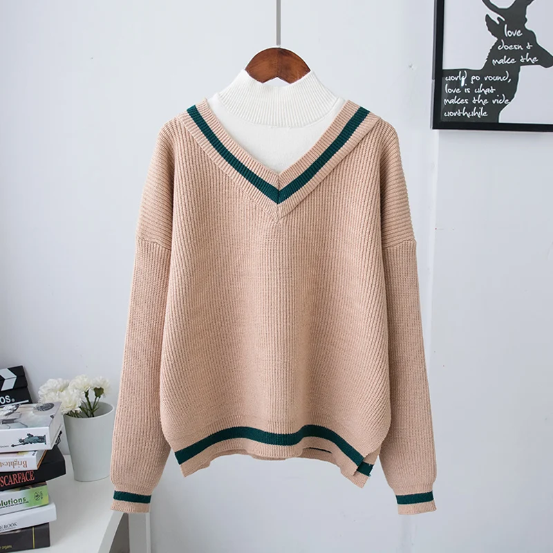 Alto Pullovers De Outwear Chart 2018 Las Tops Nueva Cuello Mujeres See see Unidades Más Suelta Invierno Espesar Punto Suéter Falso Chart 2 ZEnqaWd