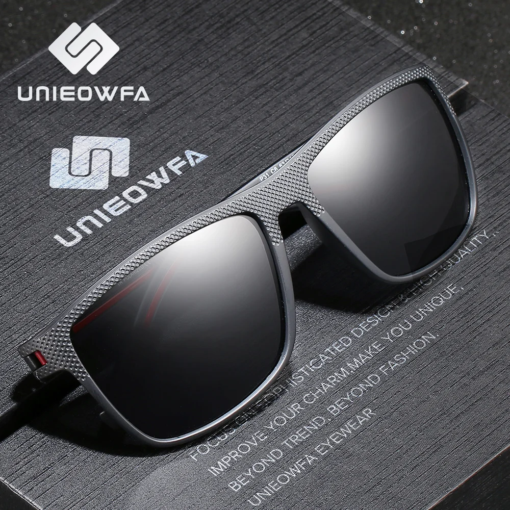 

UNIEOWFA HD Polarized Sunglasses for Men Square Driving Eyewear Male Luxury Brand Sun Glasses For Men Polaroid Fashion 2019 New