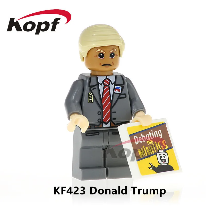 KF8029 строительные блоки «Супер герои», «холлари Клинтон», «Фредди мерcry», «гранж», «Дональд ррумп», кирпичные фигурки, детские игрушки, куклы - Цвет: KF423 Without Box