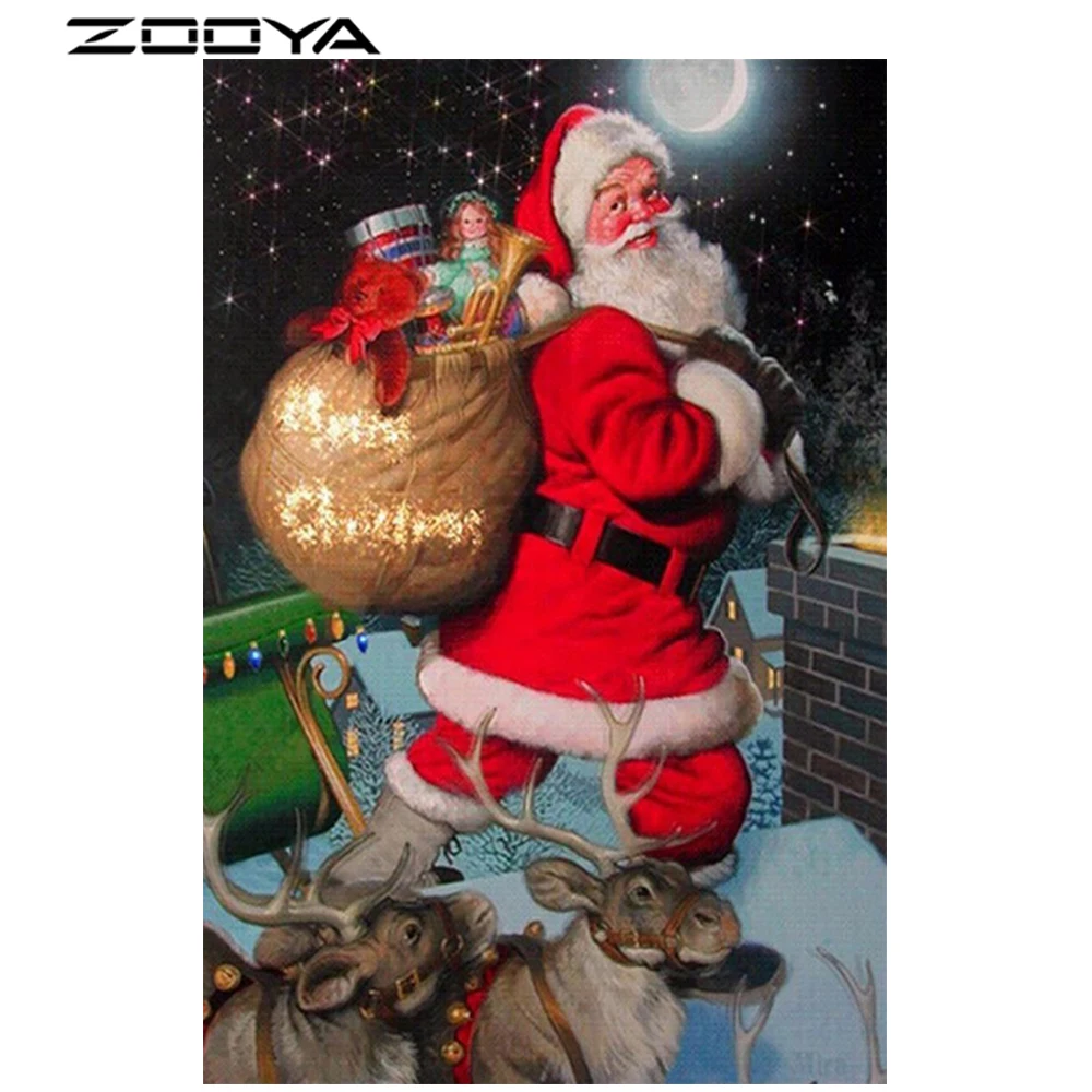 

Diamond Painting Rhinestones 3D DIY Full Round Diamond Embroidery Christmas Wall Stickers Animals Deer Cross-Stitch Kits RF850