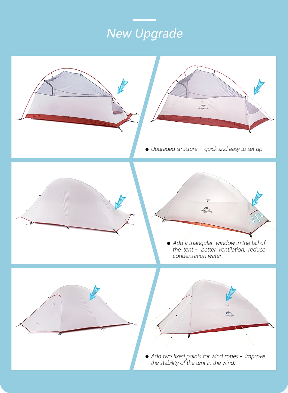 Naturehike Cloud Up 2 Сверхлегкая палатка для походов на открытом воздухе 20D/210T тканевые палатки для кемпинга для 2 человек с бесплатным ковриком NH17T001-T