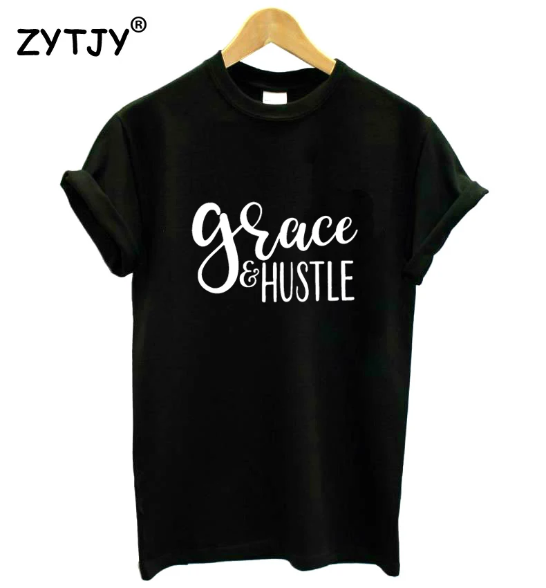 Grace and Hustle/женская футболка с буквенным принтом хлопковая Повседневная забавная