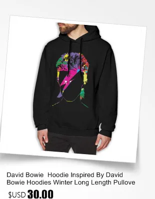 Толстовка с капюшоном Дэвида Боуи, вдохновленная Дэвидом Боуи, толстовки с капюшоном, зимний длинный пуловер, худи из хлопка, серый цвет, уличная одежда