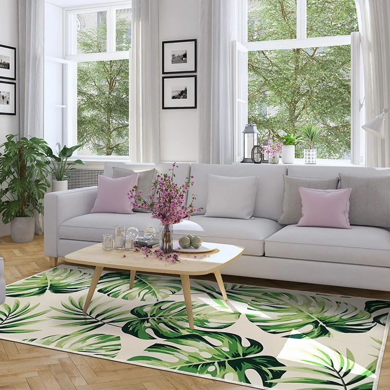 Скандинавские мягкие коврики и ковры для дома, гостиной, напольный коврик для двери, тропический лист, ковер для дома, коврики, тонкий большой коврик