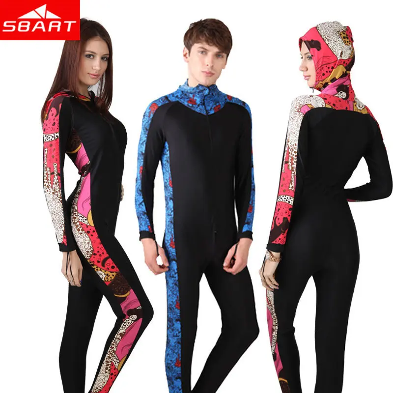 

Scuba Diving Suit For Women Men 2018 New Floral Print Hooded Full Surfing Wetsuit Diving Clothes Wetsuite L