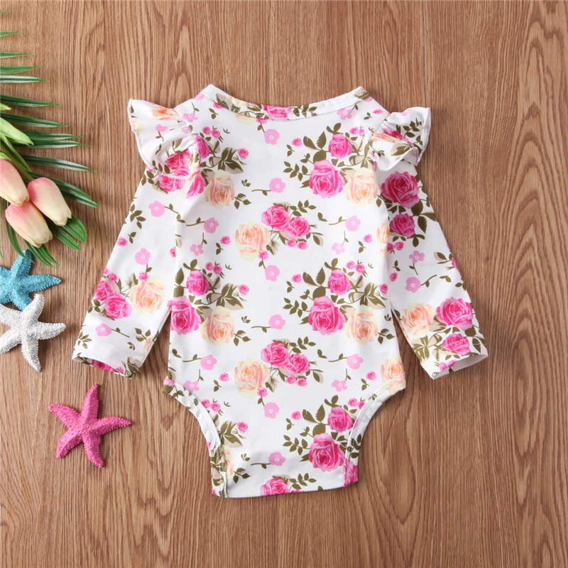 Детский цветочный комбинезон на возраст 0 18 месяцев|newborn long sleeve|baby girl floral romperrompers