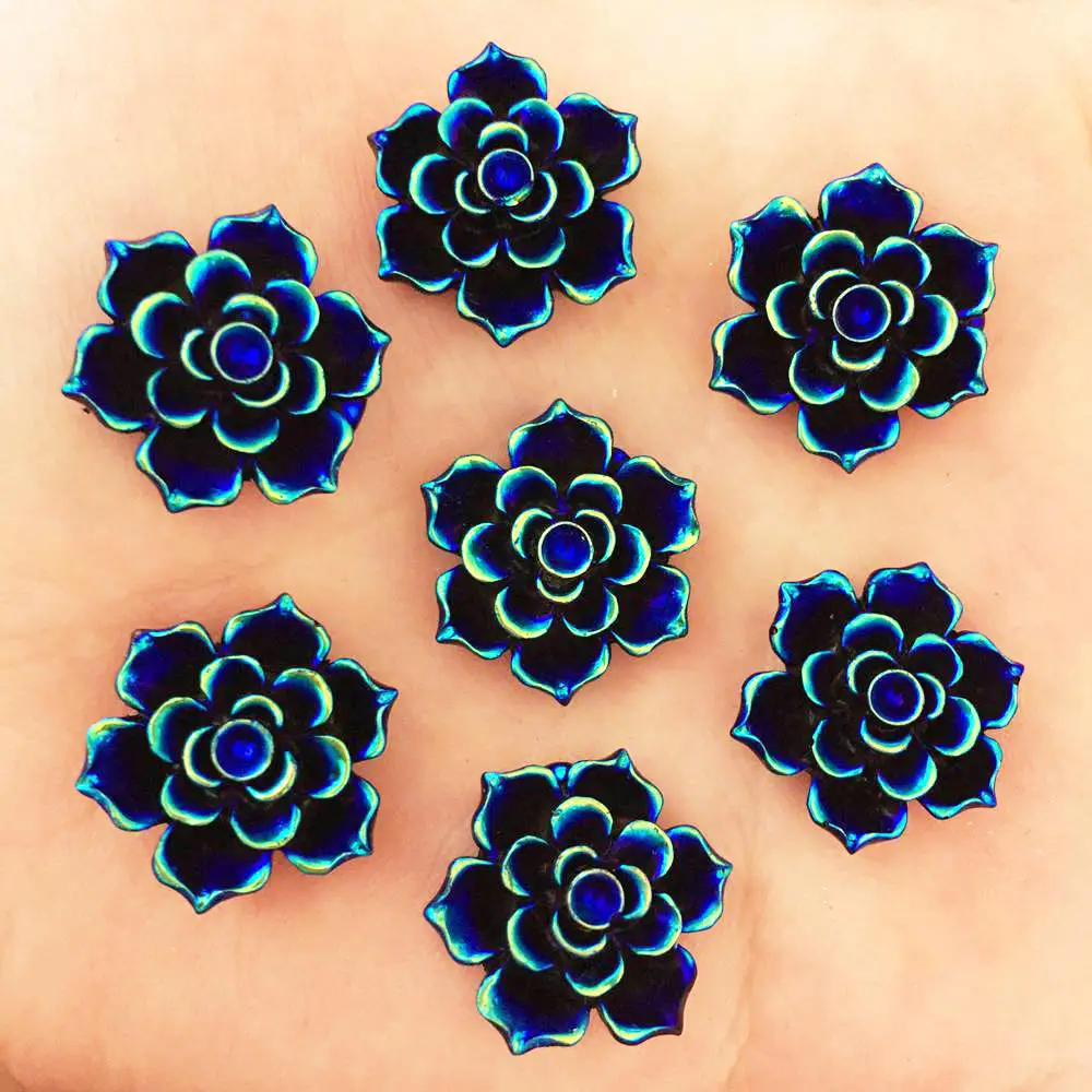 

NEW 20PCS 20mm AB Resin 3D Flower Stone Flatback Wedding Diy Design Button Craft K334*2