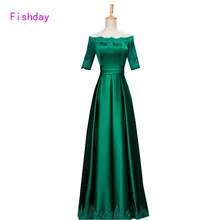 2017 Floor Length Satin Formal Emerald Mint Green Lime Dark Sexy Long Evening Dresses Mother of the Bride Wear Made In China B30