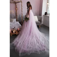 Красивая розовая Свадебная Тюлевая юбка s с длинным шлейфом на заказ Свадебная пачка со съемным шлейфом Женская Тюлевая юбка макси юбка
